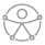 Accessibility logo designed by the United Nations, which is composed of a human figure that represents everyone without distinction, in turn is surrounded by a circle that represents Union. The entire design is gray